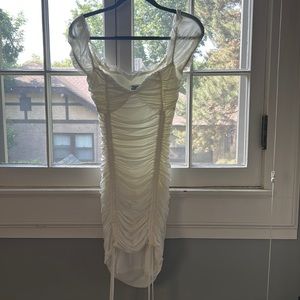 Tiger mist, white, mini dress